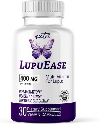 [BRSROCQOO4OR6FYY] Fusiones de la naturaleza LupuEase Lupus Relief Products Multivitamin Supplements - Vitamina C, D3, E, B12, Turmeric Curcumin Extract (std. 95% curcuminoides) - Omega 3 ácidos grasos - 30 Day Supply - 400mg