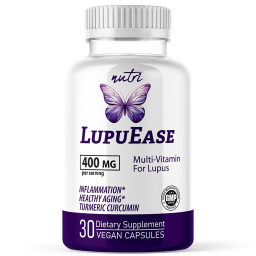 [BRSROCQOO4OR6FYY] LupuEase Lupus Relief Products Multivitamin Lupus Supplements - Vitamin C, D3, E, B12, Turmeric Curcumin Extract (Std. 95% Curcuminoids) - Omega 3 Fatty Acids - 30 Day Supply - 400mg - 60 Capsules