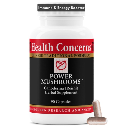 [BRSW2FL4BMBAAFDK] Health Concerns Power Mushrooms – Immune System & Natural Energy Support – Adaptogenic Mushroom Supplement with Reishi, Tremella, Maitake, Poria – Traditional Chinese Herbal Supplement - 90 Capsules