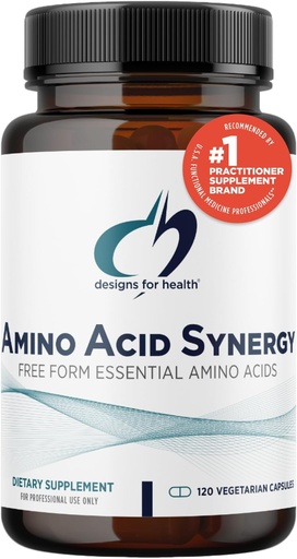 [BRSWIZTZDIPQC2L4] Designs for Health Amino Acid Synergy - Vegetarian Essential Amino Acids Supplement with BCAAs, Alpha-Ketoglutarat, Metionin + B6 (P-5-P) - Podpora športnikom + mišicam (120 kapsul)