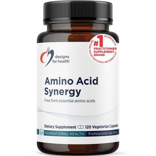 [BRSWIZTZDIPQC2L4] Designs for Health Amino Acid Synergy - Vegetarian Essential Amino Acids Supplement with BCAAs, Alpha-Ketoglutarate, Methionine + B6 (P-5-P) - Support for Athletes + Muscles (120 Capsules)