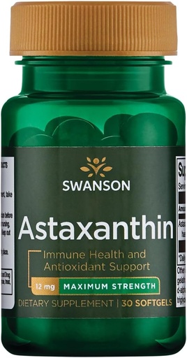 [BRSWIFI4AQJRYDDK] Swanson Maximum Strength Astaxanthin 12 Milligrams 30 Sgels