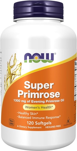 [BRSWIY3RBRYR2CDM] NOW Foods Supplements, Super Primrose 1300 mg with Naturally Occurring GLA (Gamma-Linolenic Acid), 120 Softgels