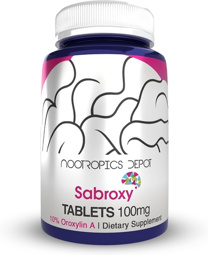 [BRSWYBA2A55WYDQ7] Nootropics Depot Sabroxy® タブレット | 100mg | 90 カウント | 最小 10% Oroxylin-A | Oroxylum インデックス | フォーカスとモチベーションを促進するのに役立ちます | 認知機能の促進に役立ちます