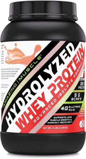 [BRSWEBIZPN7GE2TD] Amazing Muscle Ultra Pure Hydrolysed Whey Protein Isolate * Understøtter Lean Muscle Growth & Rapid Inddrivelse (Jordbær)