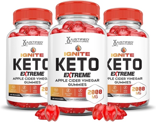 [BRSROHYZA4MBQFDG] Justed Laboratories (3 paquets Ignete Keto ACV Gusestues extrem 2000MG Avançat Ignita Keto Gamesa Apple Cider Viinegar amb Pameat Speeker B12 Vegan GMO 180 Gumys