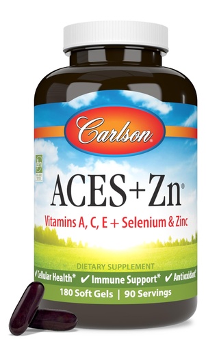[BRSWIYILCUABACAV] Carlson - ACES + Zn, Vitamins A, C, E + Selenium & Zinc, Cellular Health & Immune Support, Antioxidant, 180 Softgels