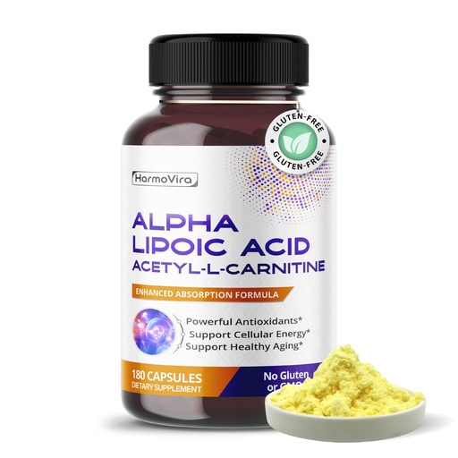 [BRSRAGLYDMFRU3DV] Alpha Lipoic Acid Acetyl-L-Carnitine Capsules with Ubiquinol, Curcumin & B Vitamins, Daily Wellness Support