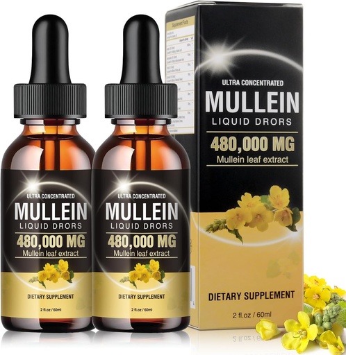 [BRSRAED4CQGQI33U] 덩굴 480,000mg, 1 Vegan Mullein 잎 추출물에 있는 13 Lung Detox & Cleanse (2)를 위한 1600MG를 위한 Mullein 하락
