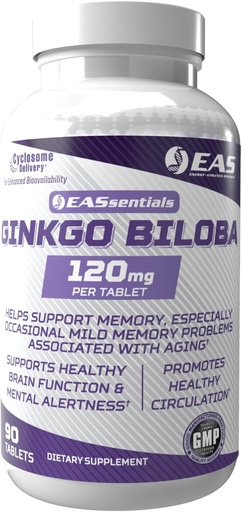 [BRSROAT2OICAADT5] EAS Experimental and Applied Sciences Ginkgo Biloba 120mg | Supports Brain Function & Memory | High Levels of Flavonoids & Terpenoids | Better Absorption with Cyclosome Delivery | 90 Tablets