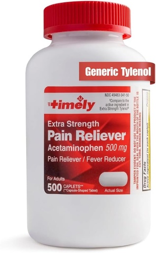 [BRSRMGD6B4IGO3AZ] Timely Acetaminophen 500mg - 500 Caplets - Extra Strength Pain Relief - Vergleichen Sie den Wirkstoff in Extra Strength - Menstrual Cramps, Fever Reducer, Minor Pain of Arthritis