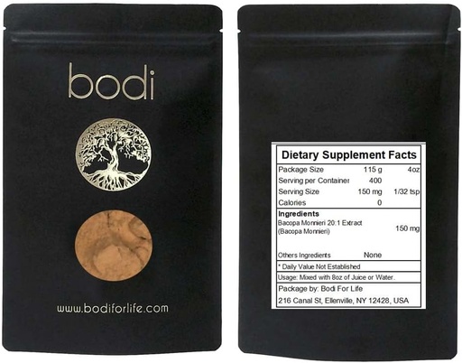 [BRSROZD6OAHRG2Q3] bodi : Bacopa Monnieri 20:1 Extract Powder | 4oz to 5lb | 100% Pure Natural Hand Crafted (4 oz)