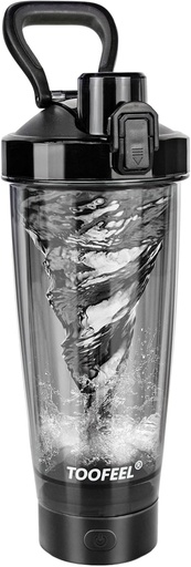 [BRSROAYRBYOWMFDG] TOOFEEL Elektrikli Protein Shaker Şişe - Protein Shakes için 20 oz USB Jeneratör Shaker Cups, Protein Mixes için Self Stirring Shaker Şişe, Faraday Free Workout Gym Shaker Şişe