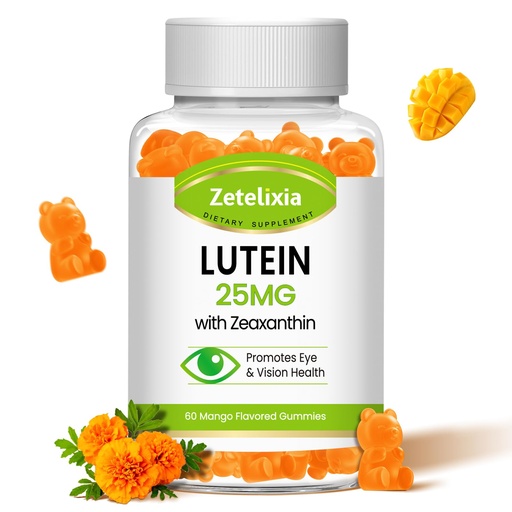 [BRSROBI5CB4AGD36] Lutein Gummies 25mg - Eye Vitamins Lutein & Zeaxanthin Eye Health Supplements for Adults,Sugar Free Eye Health Gummies Supplement - Support Vision,Macular,Blue Light Filtering (60 Count)