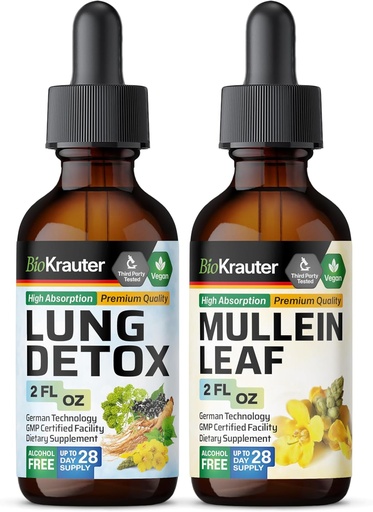 [BRSRAGIZA56A43QY] BIO KRAUTER Lung Detox Tincture 2 Fl. Oz. " Mullein Tincture 2 Fl. Oz.