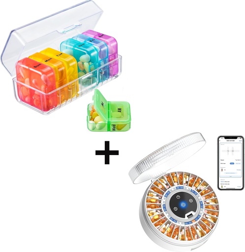 [BRSRAFI5PMBAKE3P] Zoksi Pill Organizer 2 Times a Day Automatic Pill Dispenser