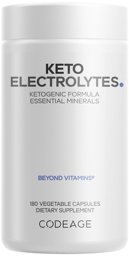 [BRSWG234PIAQIFL2] Codeage Keto Electrolytes Supplement – Vegan Electrolyte Tablets w Magnesium, Potassium, Calcium & Salt - Electrolyte Powder Salt Pills & Drink Hydration Supplements - Non-GMO Keto Diet - 180 Capsules
