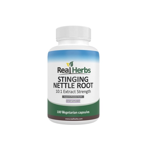 [BRSWIFLQBYFGM3DC] Real Herbs Stinging Nettle Root Extract 750mg (10:1 Extract) per Capsule, Non-GMO, Gluten-Free, Vegetarian Capsules, 100 Count