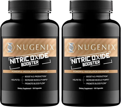 [BRSRAHD3OBYAIAL5] Supplément de booster d'oxyde nitrique Nugenix - Débit d'oxyde nitrique, L-Arginine, L-Citrulline, Extrait d'écorce de pin - Vasodilatateur - 200 Compte