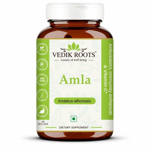 [BRSRMZYNB5YWEYIU] Amla Capsules 100% Organic Immunity Enhancer Natural Source of Vitamic C Herbal Supplements (60 Capsules) (Pack of 1)