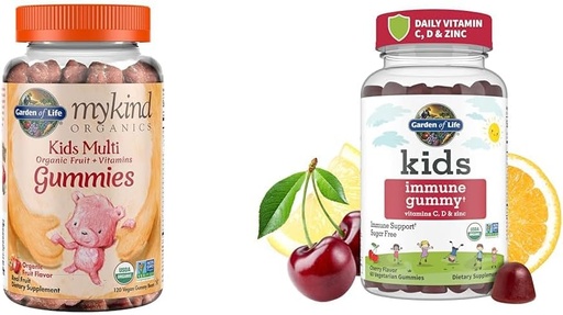 [BRSROAIPCQCRE3L3] Garden of Life Organics Kids Gummy Vitamins - Fruit - Certified Organic, Non-GMO & Vegan & Kids Immune Support Gummies with Vitamin C, D as D3 & Zinc