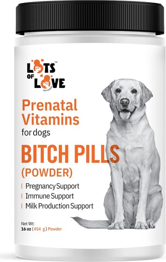 [BRSRMHAOCJYAO2TG] Bitch Pills (Powder Form) - Prenatal Vitamins for Dogs (Earlier Thomas Pet) - Folic Acid, B12, Calcium - Pregnant Dog Supplies (Liver, 1 Pound)