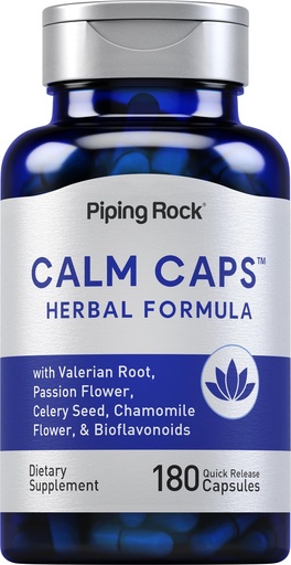 [BRSWYYA7OAHQAYLU] Piping Rock Calm Capsules | 180 Pills | Herbal Extract Blend | with Chamomile, Valerian, and Passion Flower | Non-GMO, Gluten Free Supplement