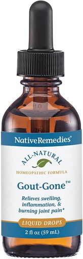 [BRSWIYA6BEARO2Q5] Native Remedies Gout-Gone - Natural Homeopathic Formula for The Joint Swelling, Redness and Discomfort of Gout - 59 mL