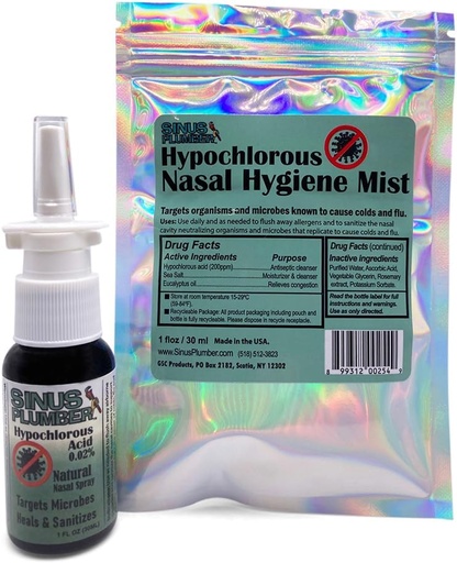 [BRSRMBARDFYRAYD3] Sinus Plumber Antimicrobial Nasal Spray Removes Bacteria with Electrolyzed Water and Hypochlorous Acid