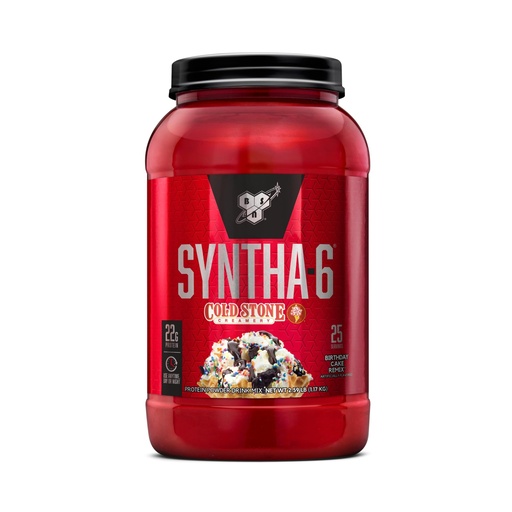 [BRSWGEIDAAHRQF3X] BSN Syntha-6 Whey Protein Powder, Cold Stone Creamery- Birthday Cake Remix Flavor, Micellar Casein, Milk Protein Isolate Powder, 25 Servings