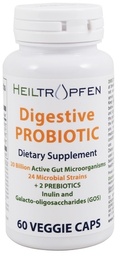 [BRSROHQQOAFWOF3Z] Heiltropfen Digestive Probiotic + Prebiotic | 24 Strains | 20 Billion CFU | 60 Capsules | Active Gut | Inulin and GOS | Dietary Supplement | Third-Party Tested