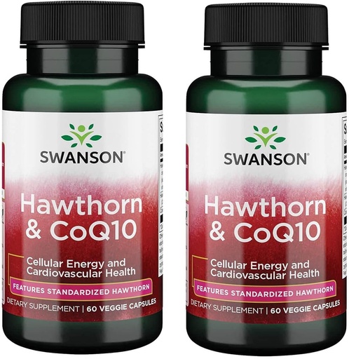[BRSWGAADOIHRAF3H] Swanson Hawthorn & Coq10 60 Veg Capsules (2 Pack)