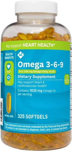 [BRSWKHDYDEAR2CD3] Members Mark Omega 3-6-9 Dietary Supplement (325 Count)