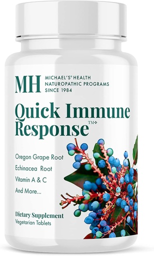 [BRSWIYTYOZ5A2DDO] MICHAEL'S Health Naturopathic Programs Quick Immune Response - 120 Vegetarian Tablets - Immune System Support - with Vitamin A, Vitamin C & Zinc - 40 Servings
