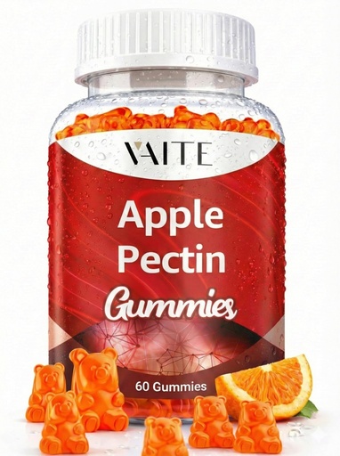 [BRSRAHDQCUHRGG3D] Apple Pectin Gummies - High-Fiber Supplement with 2000mg Natural Cholesterol Lower Support, Promotes Digestive Wellness & Stomach Comfort, Non-GMO & Gluten Free Herbal Supplements - 60 Vegan Gummy