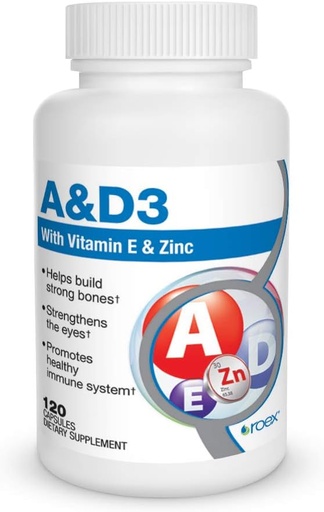 [BRSWIZY7BACQGDI7] Roex Vitamina A y D Plus E Suplemento Nutricional, 120 Cuenta