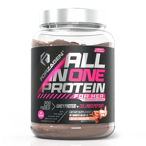 [BRSWGAIYAEFA42DL] Forzagen All in One Protein for Her | Women’s Protein Powder with Multi Collagen Peptides | Hydrolyzed Collagen Supplement, Gut Health, Great for Pre & Post Workout | Dutch Chocolate, 30+ Servings
