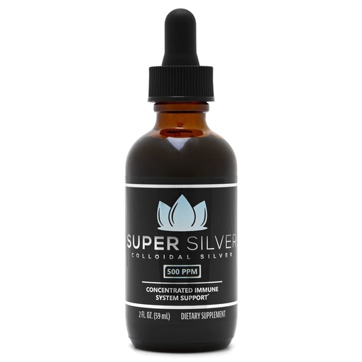 [BRSRMYD2BUIAOEQZ] Super Silver 500 PPM Colloidal Silver - 2 Ounce Bottle with Dropper
