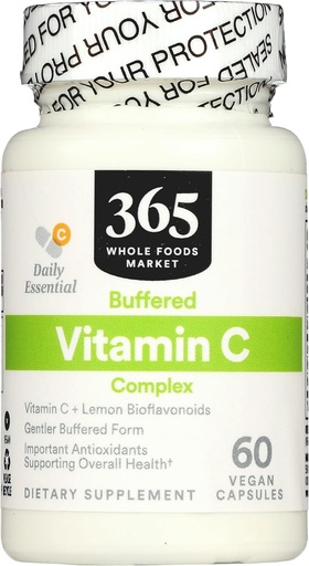 [BRSWGZQBOV6RMD3Z] 365 by Whole Foods Market, Buffered Vitamin C Complex, Vegan, 60 cápsulas