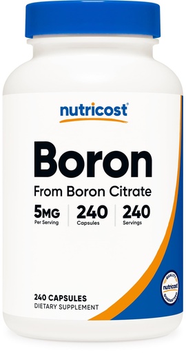 [BRSWGCT3OQMWGDYZ] Nutricost Boron Capsules 5mg, 240 Vegetarian Capsules - Gluten Free and Non-GMO