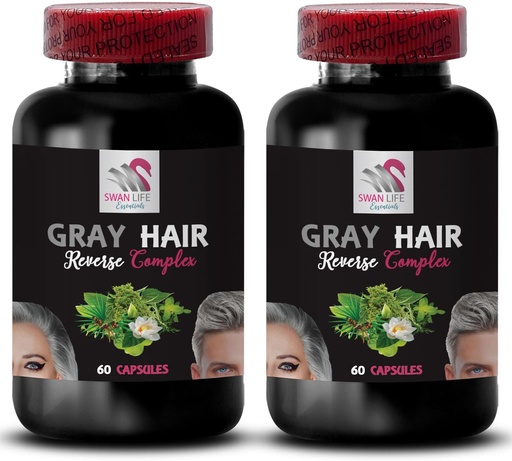 [BRSRAFIHOUJQ2DLB] PABA - Gray Hair Reverse - Natural Hair Complex, Stinging Nettle Root, Hair Rejuvenation, Youthful Hair, Hair Pigmentation, Color Enhancing, Revive Natural Color, Hair Restoration 2 Bottles 120 Caps
