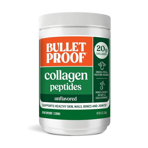 [BRSWGBIPPJ5QK2TX] Bulletproof Unflavored Collagen Peptides Powder, 20g Grass-Fed Collagen Protein and Amino Acids for Skin, Bones and Joints, 8.5 Ounces