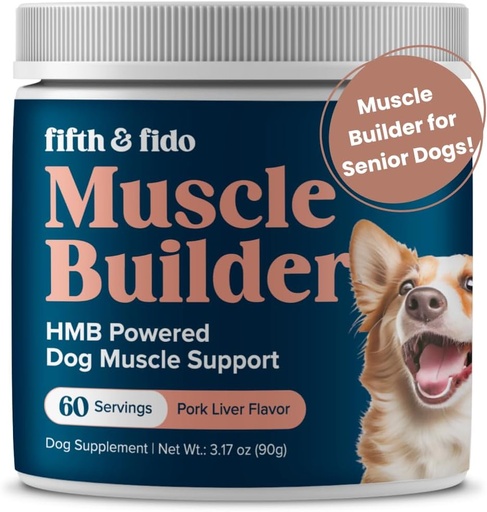 [BRSROFTQBUDWA3Y4] Fifth & Fido Dog Weight Gainer - Pó de Proteína de Alta Caloria para Cães - Suplemento de Ganho de Peso para Filhotes e Cães Sêniores - Suporta Músculo & Recuperação de Energia - 3,17 oz (60 Servings)