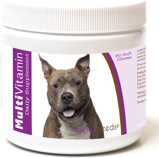 [BRSWIHILA4MAAALU] Gezonde Ras American Staffordshire Terrier Multi-Vitamine Zachte Kauwen 60 Tellen