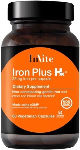 [BRSROBQZOECGKFY6] Invite Health Iron Plus Hx - Support Proper Immune System Function - 60 Day Supply - 60 Vegetarian Capsules (2-Pack)