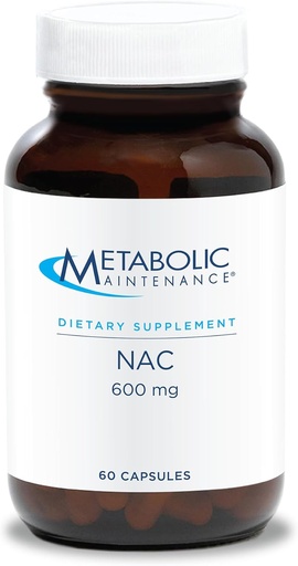 [BRSWIZQPCB4AIFDY] Metabolic Maintenance NAC 600 mg Capsules - N-Acetyl Cysteine 600 mg Supplement for Liver and Immune Support - Antioxidant Defense for Men and Women 50+ - 60 Capsules