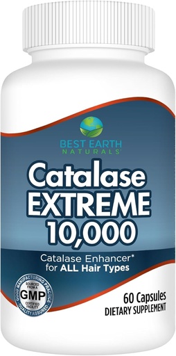[BRSWYZYDDEPAY2T7] Mejores Naturales de la Tierra Catalase Extreme Suplemento 10,000 con Saw Palmetto, Biotin, Fo-Ti, PABA - Suplementos para el cabello fuerte - 60 cápsulas (30-Day Supply)