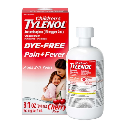[BRSW2ZAQPIFQYYLF] Children’s Tylenol Dye-Free Acetaminophen Oral Suspension, Cherry, 8 fl. oz