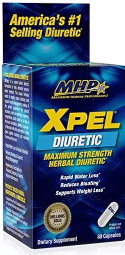 [BRSWIEINDN5WCFIZ] MHP Xpel Dietary Supplement - Maximum Strength Diuretic, 80 Capsules