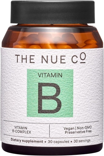[BRSRMCYDDMOR6G33] The Nue Co. Vitamin B Supplement, Supports Energy, Promotes Healthy Skin and Hair, Vegan, Gluten Free, 30 Capsules